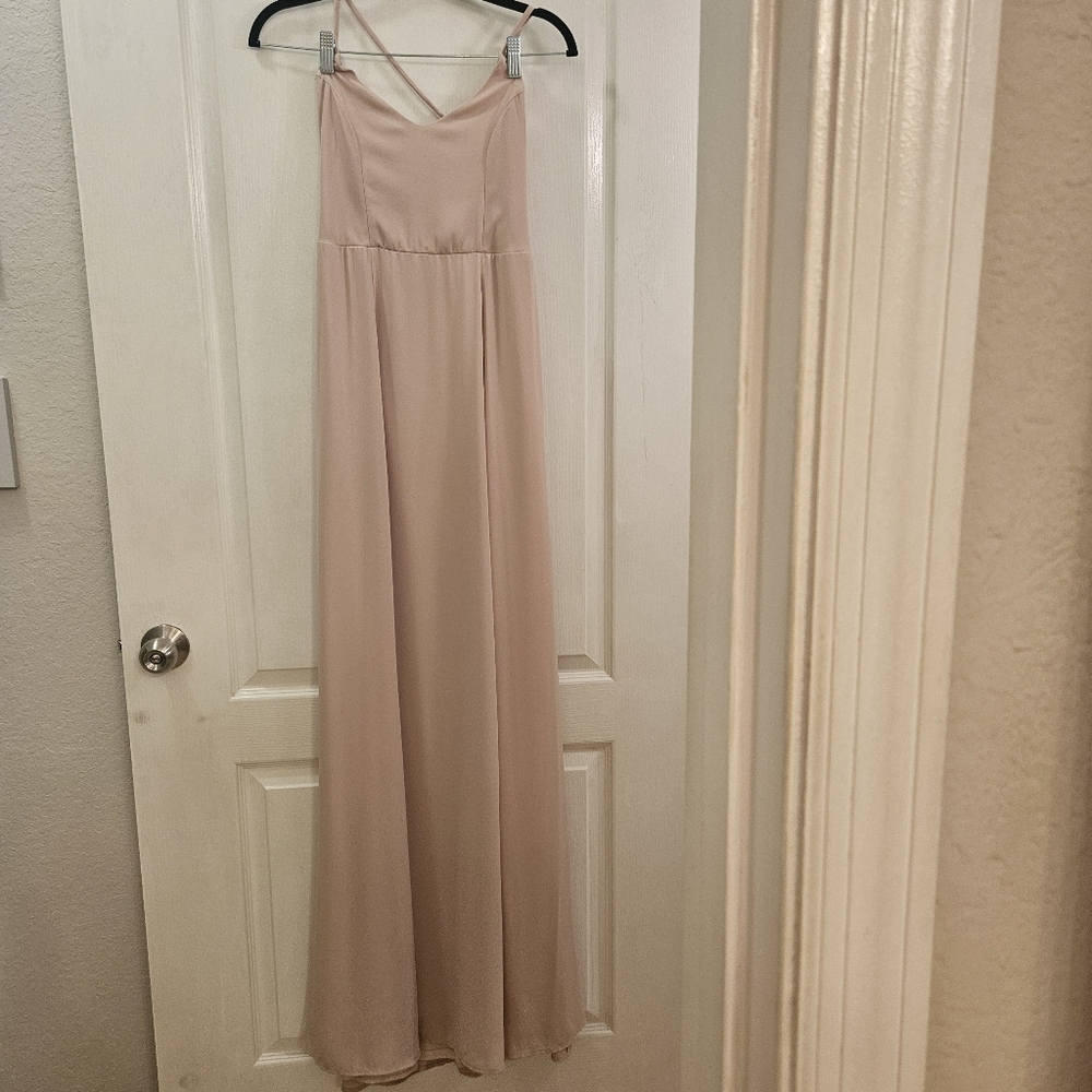 Show me your MUMU women's size M Medium maxi soft pink dress (FLAWS)
